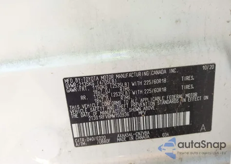 2021 Toyota Rav4 Trd Off-Road from USA, damaged, VIN 2T3S1RFV6MW150936